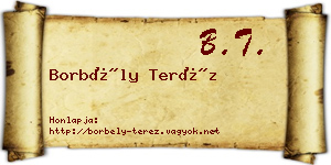 Borbély Teréz névjegykártya